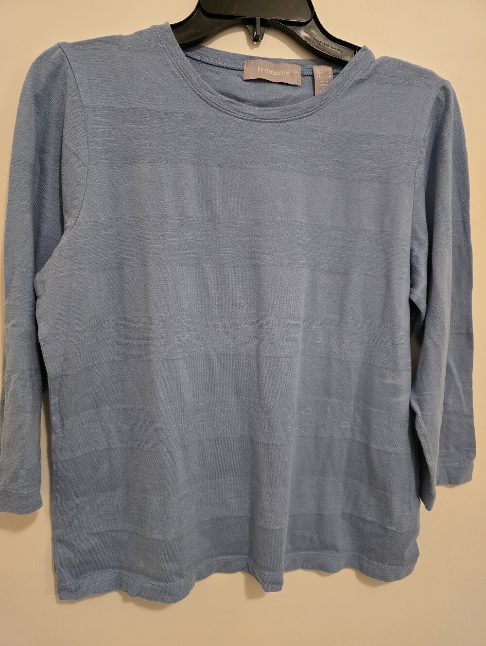 Liz Claiborne Sky Blue Long Sleeve Crewneck Top